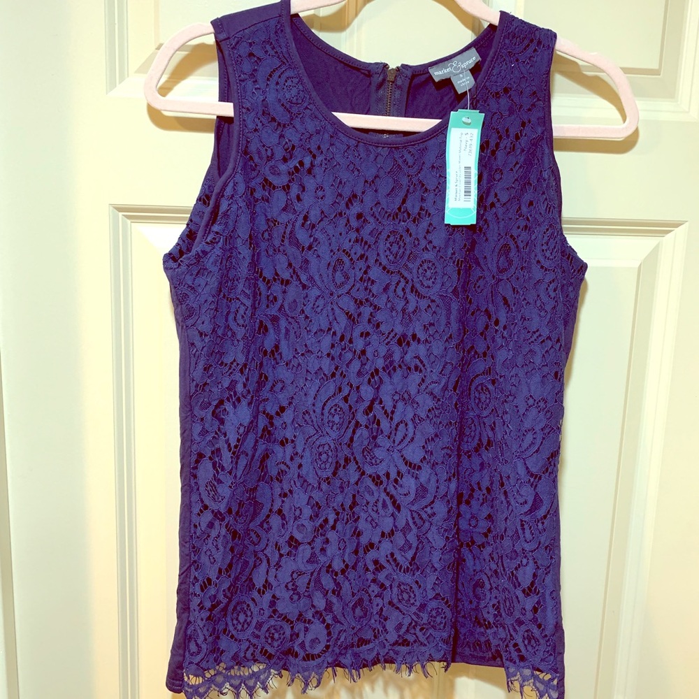 Blue laced blouse